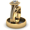 1.13ct Brilliant Cut Diamond Double Halo Gold Complete Set - 04US09C